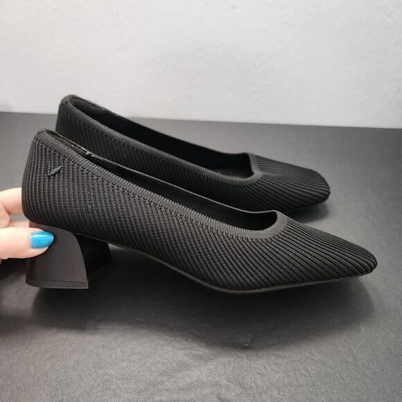 VIVAIA Melody Square Toe Heels 39/8 Black Career Office Business Girlboss - Picture 4 of 8